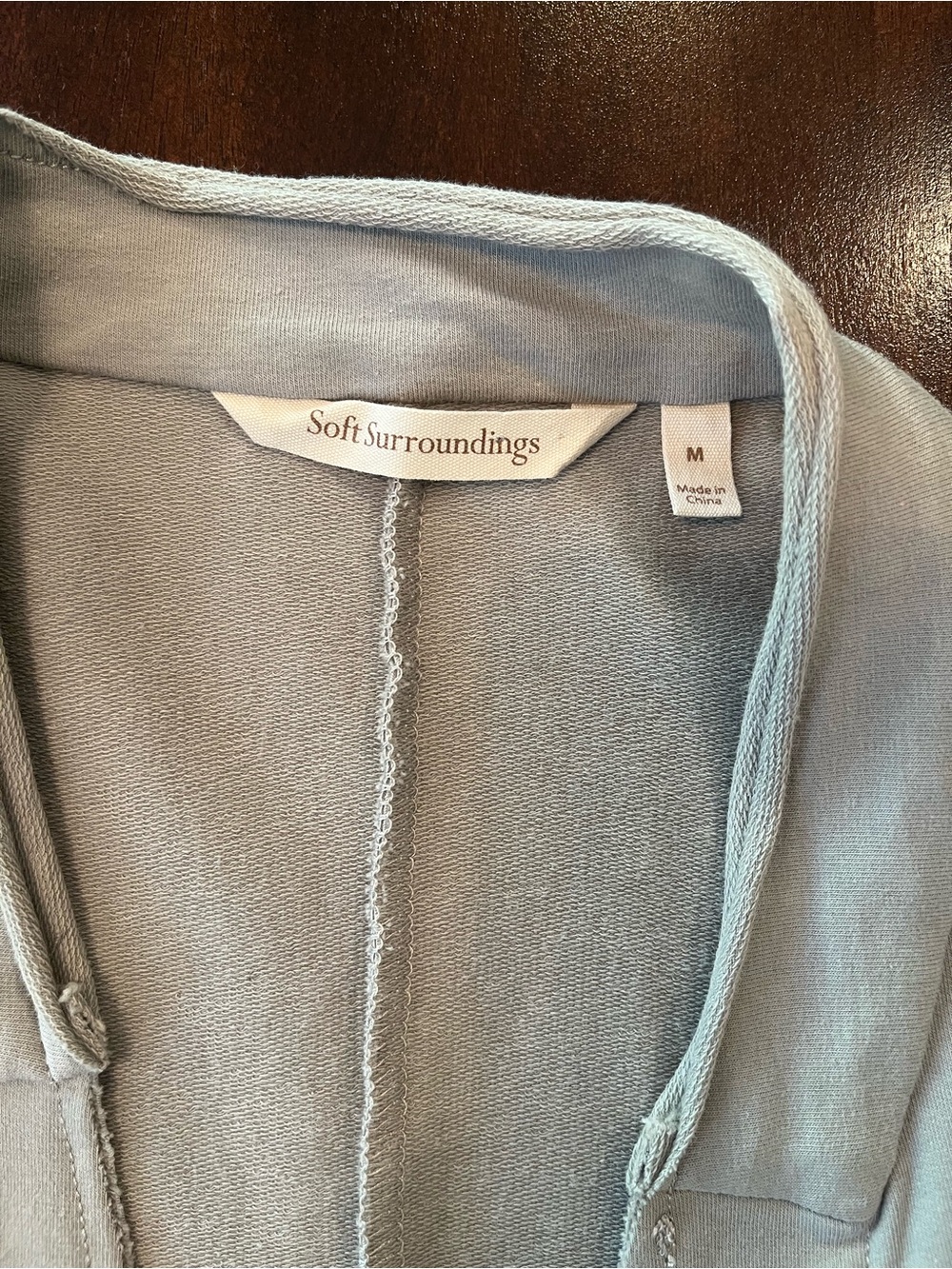 Soft Surroundings Chloe Jacket Gray Ruffle Open Front Cascading Blazer Medium - Picture 5 of 6